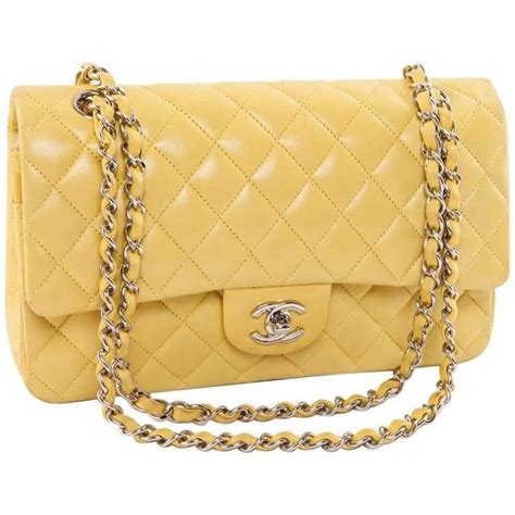 chanel yellow flap bag|Chanel flap bag agneau.